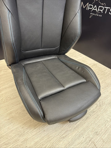 16-18 BMW F87 M2 Coupe Interior Front Left Driver Seat Black / Blue Stitching