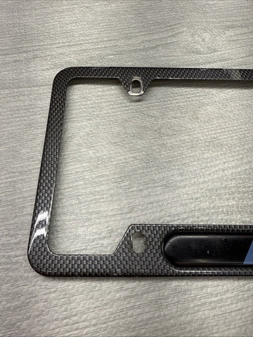 M GENUINE BMW OEM LICENSE PLATE FRAME BRACKET MOUNT HOLDER REAL CARBON STYLE