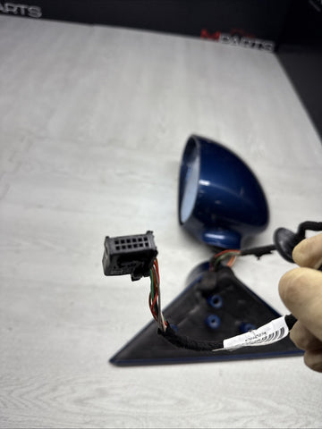 01-06 BMW E46 M3 Left Driver Side View Mirror Topaz Blue *Broken