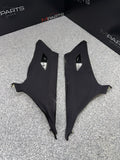 01-06 BMW E46 330CI M3 Coupe Rear C Pillars Trims Panels Black Pair OEM *Cracked