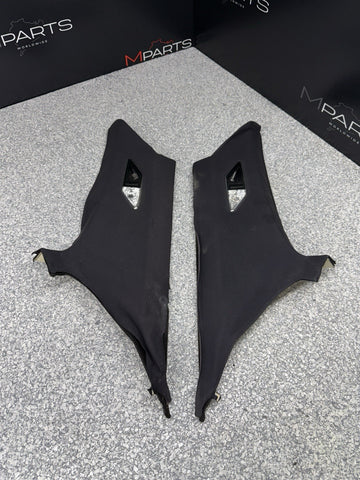 01-06 BMW E46 330CI M3 Coupe Rear C Pillars Trims Panels Black Pair OEM *Cracked
