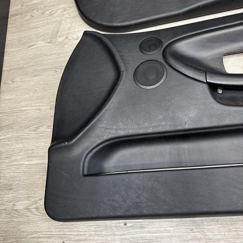 92-98 BMW E36 Sedan Front Interior Door Panel Card Pair Black Nappa OEM *Notes*
