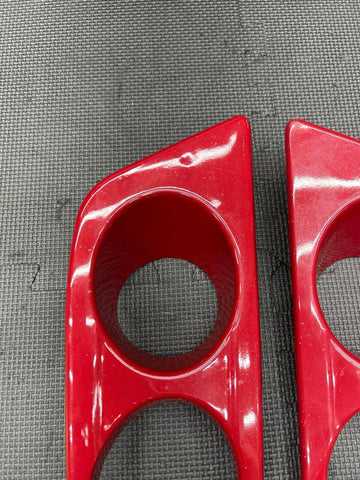 01-06 BMW E46 M3 FRONT FOG LIGHT COVERS SURROUND TRIMS IMOLA RED