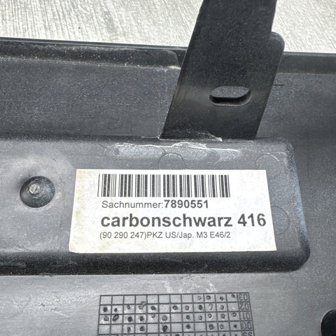 BMW E46 M3 01-06 Front License Plate Base 51112694726 2694726 Carbon Black OEM