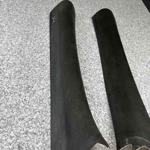06-10 BMW E63 M6 COUPE Interior A-Pillar Trim Panel Pair L&R  ALCANTARA Set OEM