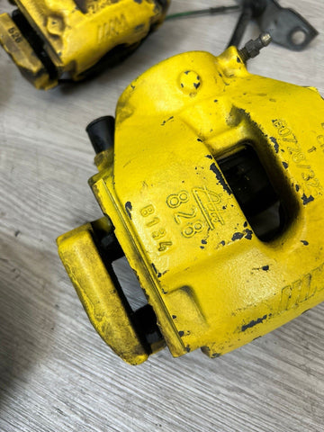 01-06 E46 M3 Front & Rear Brake Calipers Set Original Painted Yellow
