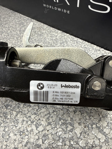 BMW OEM E46 CONVERTIBLE FOLDING TOP PASSENGER RIGHT FRONT UPPER LATCH VERT LOCK