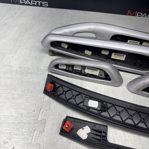 01-06 BMW E46 M3 Convertible Interior Armrests Trim Set Brushed Aluminum *Notes*