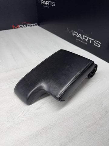 01-06 BMW E46 M3 Center Console Armrest Arm Rest Black Leather Top
