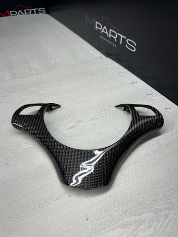 08-13 BMW E90 E92 E93 M3 Lower Steering Wheel Trim Cover Plate Carbon Fiber