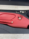01-06 BMW E46 M3 FRONT LEFT DRIVER SIDE DOOR PANEL CARD IMOLA RED OEM