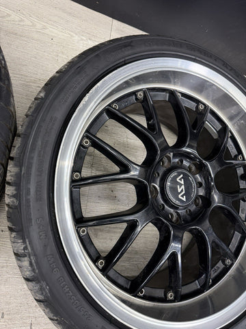 18" Gloss Black PSR Wheels Rims 18x9 ET45 BMW E46 M3 5x120 Square LM style