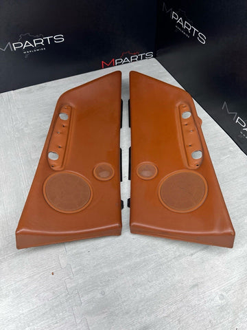 01-06 BMW E46 M3 Convertible Rear Left Right Door Cards Panels Trims Cinnamon