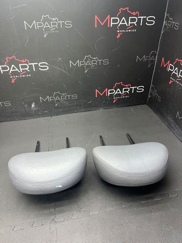 2001-2006 BMW E46 M3 Coupe Front Seat Headrests Grey Leather OEM