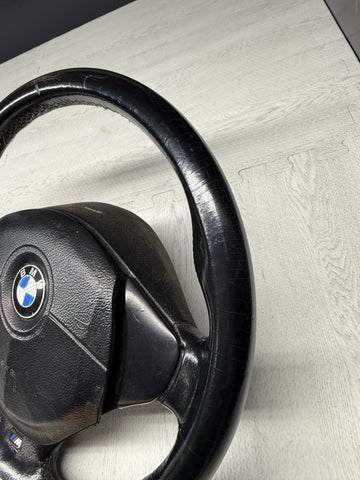 1996 - 2002 BMW E36 Z3 M M3 Leather Steering Wheel Black 3 Spoke 32342229487 OEM