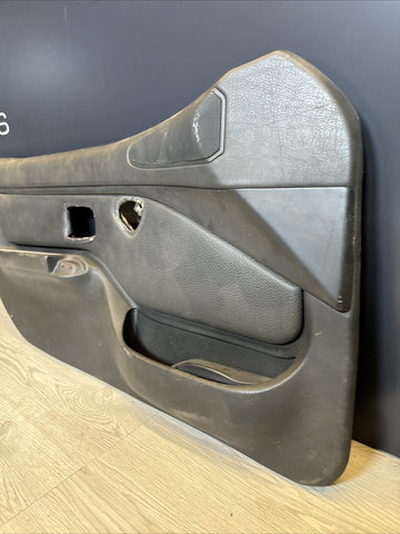 96-02 BMW Z3M Front Left Driver Door Card Panel Cover Trim Leather Black *Crack*