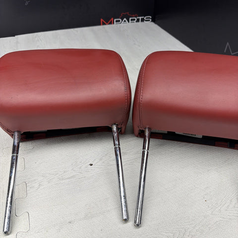 BMW 01-06 E46 M3 Convertible Rear Headrests Head Rests Imola Red OEM *Tab