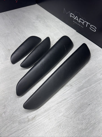 01-06 BMW E46 M3 Convertible Door Upper Arm Rest Armrest Pads Black *Broken Tab*