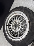 OEM BMW E28 E30 E38 Wheel Rims Tires Set Style 5 Silver 16" ET23 16x8 Square
