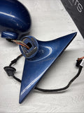 01-06 BMW E46 M3 Left Driver Side View Mirror Topaz Blue *Broken