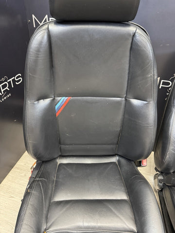 91-99 BMW E36 M3 SPORT SEDAN FRONT MANUAL BLACK LEATHER SEAT PAIR OEM *Notes*