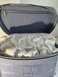 NEW Christian Dior Travel Oblique Embroidery Canvas Vanity Case Blue