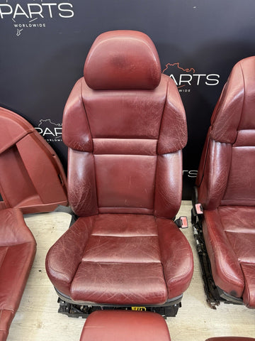 06-10 BMW E60 M5 Interior Front Seats Panels Cards Complete Red Indianapolis