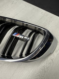15-20 BMW F80 M3 F82 F83 Front Bumper Kidney Chrome Grilles Grills OEM M4 Badge