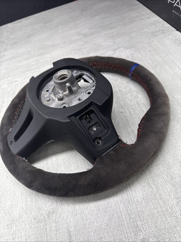 20-24 OEM BMW F97 F98 X3M Heated Steering Wheel Rewrapped Faded Suede