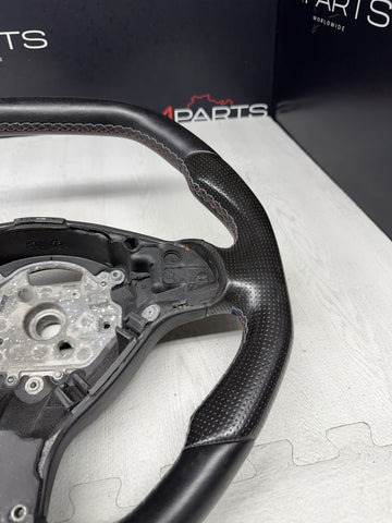 BMW 01-06 E46 M3 Manual Custom Leather Sides Flat Bottom Top Steering Wheel