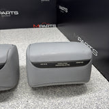 2001-2006 BMW E46 M3 Convertible Grey Rear Headrests Head Rests Pair OEM *Tabs*
