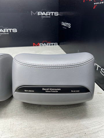 2001-2006 BMW E46 M3 Convertible Grey Rear Headrests Head Rests Pair OEM *Notes*