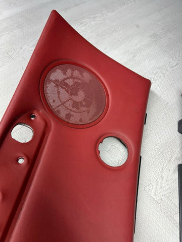 01-06 BMW E46 M3 Convertible Rear Left Right Door Cards Panels Trims Imola Red