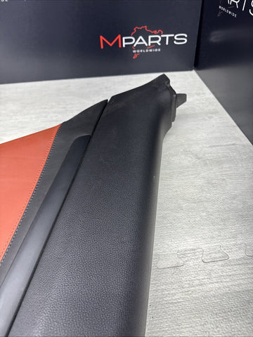 2008-2013 BMW E92 M3 Coupe Left Rear Interior Trim Panel Fox Red Leather OEM
