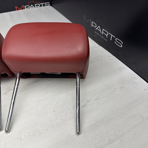 BMW 01-06 E46 M3 Convertible Rear Headrests Head Rests Imola Red OEM *Tab