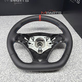BMW 08-13 E92 M3 DCT Custom Leather Sides Flat Bottom Top Steering Wheel Red