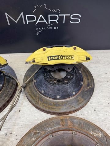 01-06 BMW E46 M3 Stoptech ST60 ST40 Big Brake Kit Yellow Calipers Rotors Set