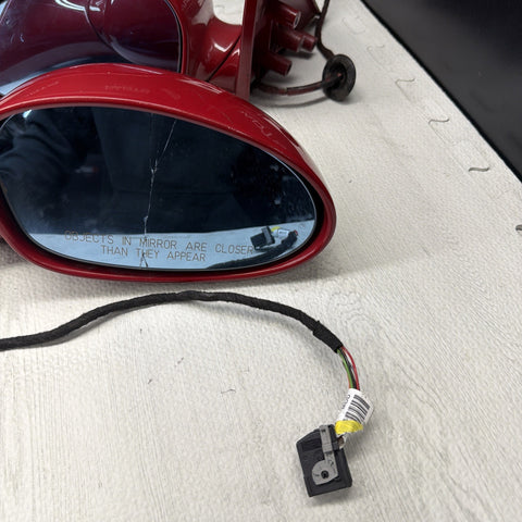 01-06 BMW E46 M3 Side View Door Mirrors Pair Imola Red *Cracked Glass*
