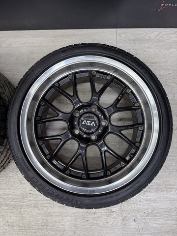 18" Gloss Black PSR Wheels Rims 18x9 ET45 BMW E46 M3 5x120 Square LM style