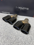 08-13 BMW E92 E93 M3 S65 Rear Exhaust Quad Muffler Tips (4) Carbon Fiber