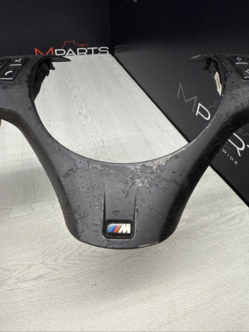 08-13 BMW E90 E92 E93 M3 Steering Wheel Trim Cover Black + Buttons *Peeling*