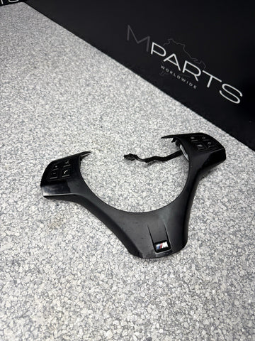 08-13 BMW E90 E92 E93 M3 Steering Wheel Trim Cover Black + Buttons *Peeling*