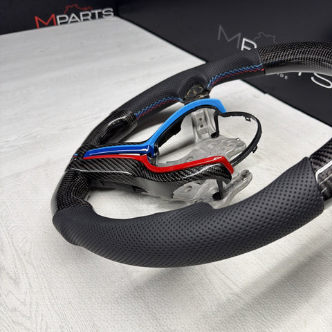 NEW 15-20 BMW F80 F82 F83 M3 M4 Carbon Fiber Steering Wheel Tri Color NO TRIM