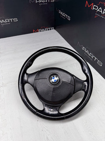 1996 - 2002 BMW E36 Z3 M M3 Leather Steering Wheel Black 3 Spoke 32342229487 OEM