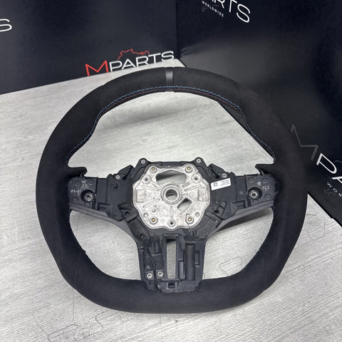 OEM BMW M3 G80 G82 M4 Custom Flat Bottom  Steering Wheel Alcantara Black Ring