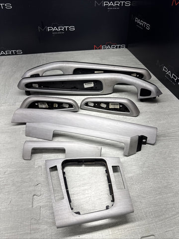 01-06 BMW E46 M3 Convertible Interior Armrests Trim Set Brushed Aluminum *Notes*
