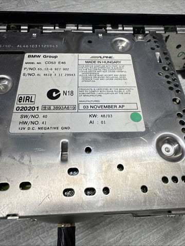 2003 BMW 3 Series E46 325 330 M3 CD Player Business Radio *Knob Faulty*