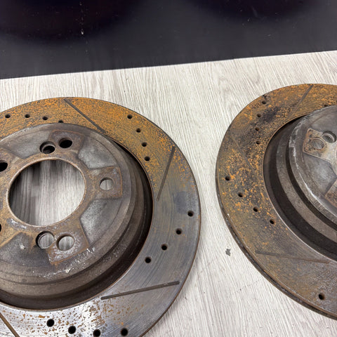 01-06 BMW E46 M3 Rear Discs Brakes Rotors Drilled Slotted
