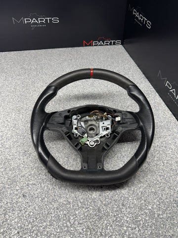 BMW 01-06 E46 M3 Manual Custom Leather Sides Flat Bottom Steering Wheel Only