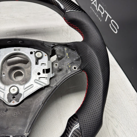 08-13 BMW E90 E92 E93 M3 OHC Carbon fiber Steering Wheel Red Stitched DCT